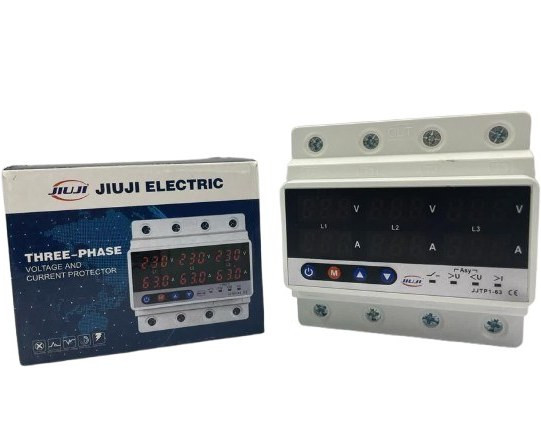 محافظ ولتاژ و جریان ۶۳ آمپر سه فاز مدل JJTP1-63 برند جیوجی