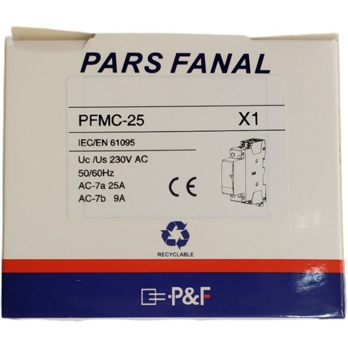 کنتاکتور 25 آمپر الکترومگنتیک بیصدا پارس فانال مدل PFMC-25